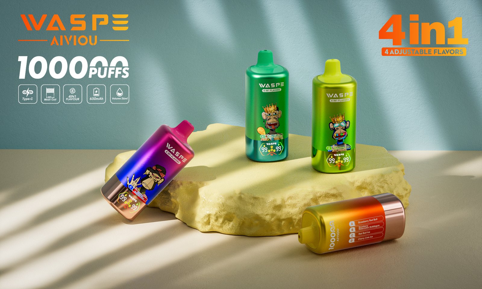 WASPE AIVIOU 100K Puffs - vaporcrystal