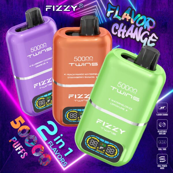 f3 vape FIZZY TWINS 50000 PUFFS