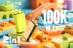 WASPE Double Flavor 100K Pro PUFFS Disposable Vape 4 in 1 Rechargeable 100000 Puffs - Image 4